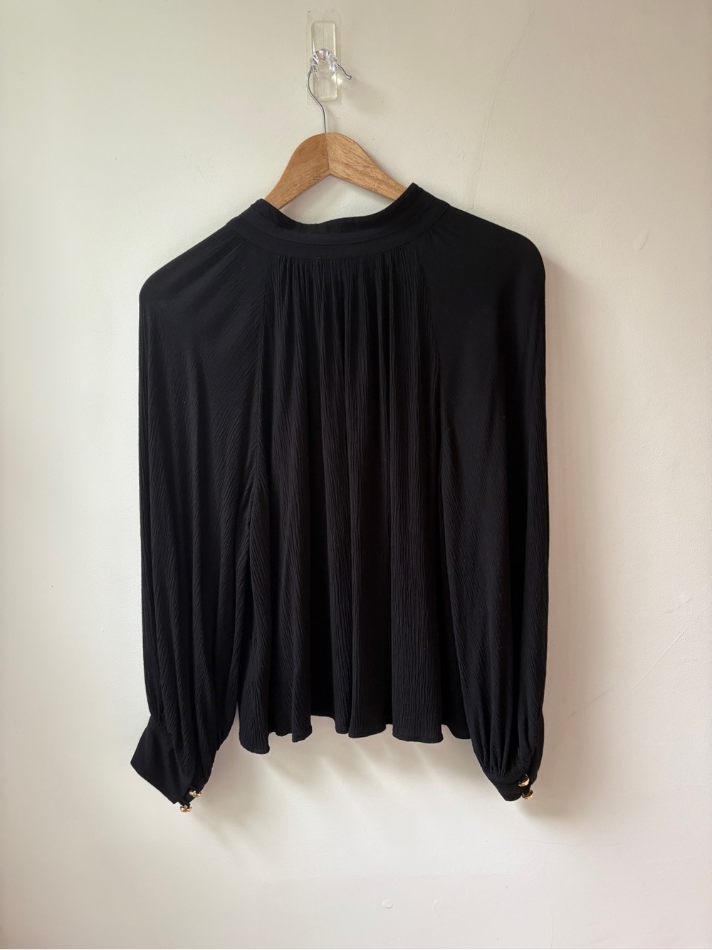 ba&sh Mock Neck with Gold Buttons - Picture 11 of 12
